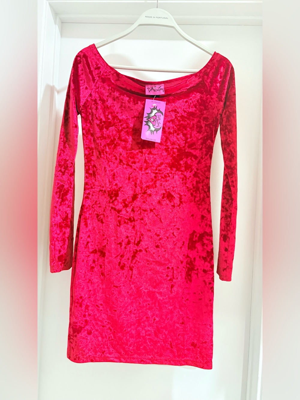Demi Loon Women’s Mini Dress - Hot Red Velvet Long Sleeve